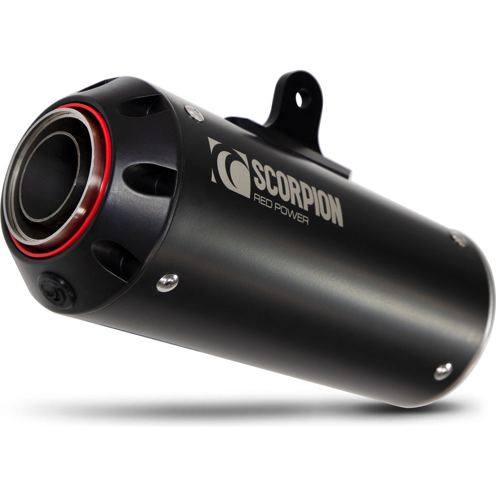 Scorpion Red Power Black Ceramic Exhaust For Kawasaki Z125 2018-2025