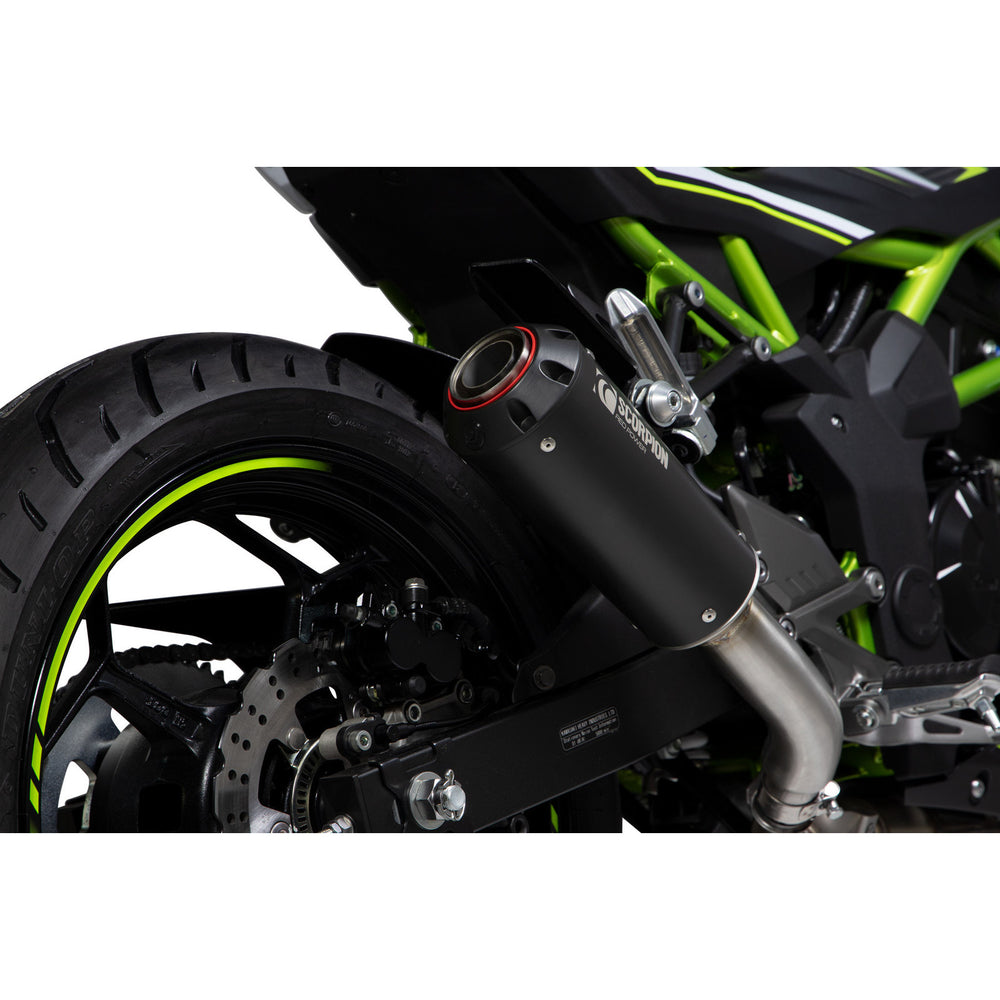 Scorpion Red Power Black Ceramic Exhaust For Kawasaki Z125 2018-2025