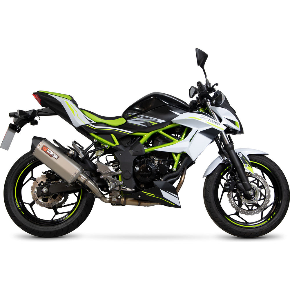 Scorpion Serket Parallel Titanium Exhaust For Kawasaki Z125 2018-2021