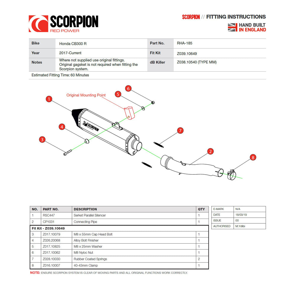 Scorpion Serket Parallel Stainless Steel Exhaust For Honda CB 300 R 2017-2022