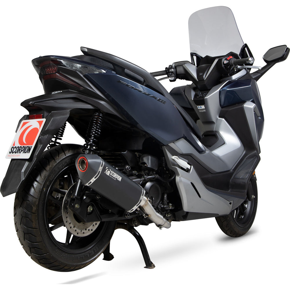 Scorpion Serket Parallel Full System Black Ceramic Exhaust - Honda Forza 300 2018 - 2021