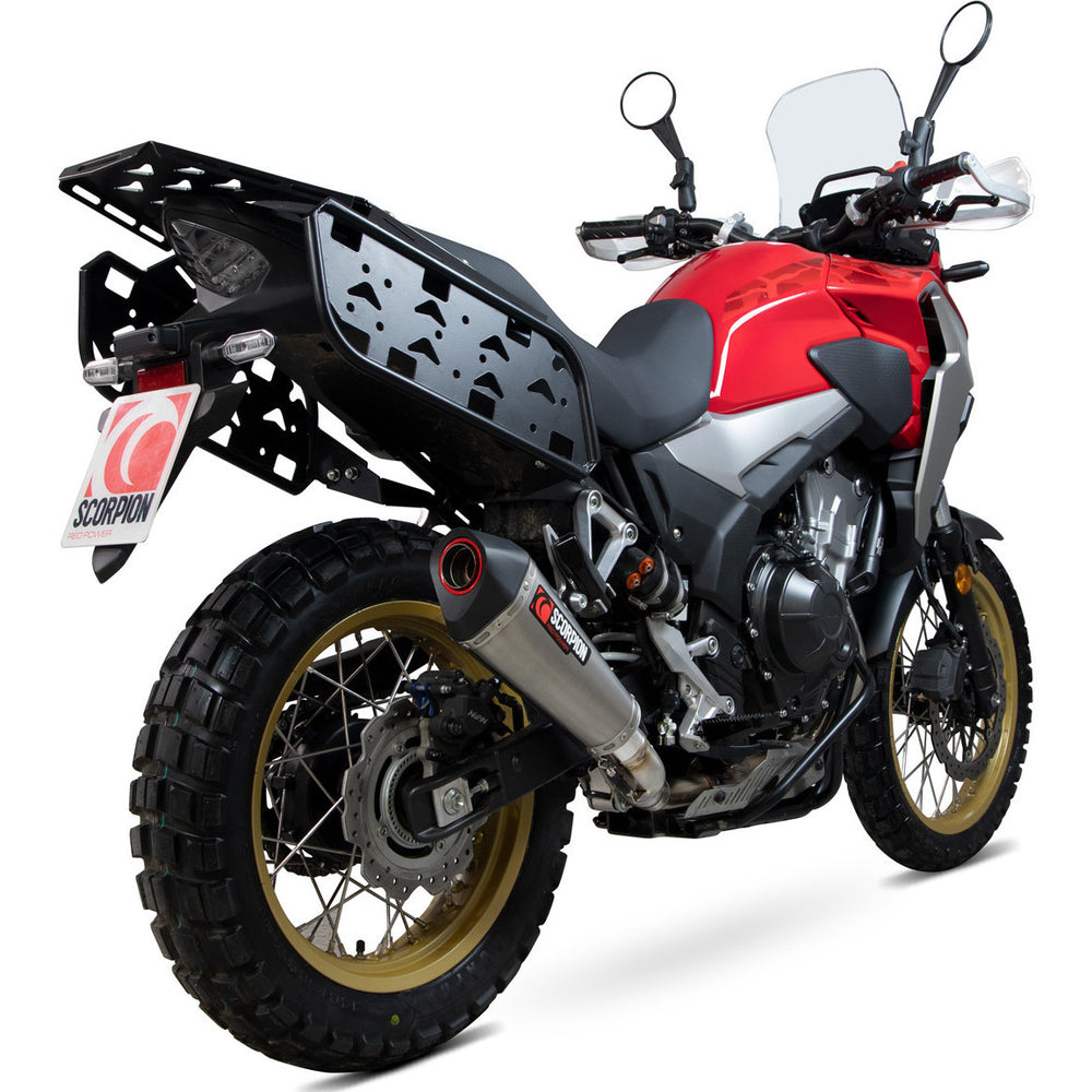 Scorpion Serket Taper Satin Titanium Slip-On Exhaust For Honda CB500X 2019-2025