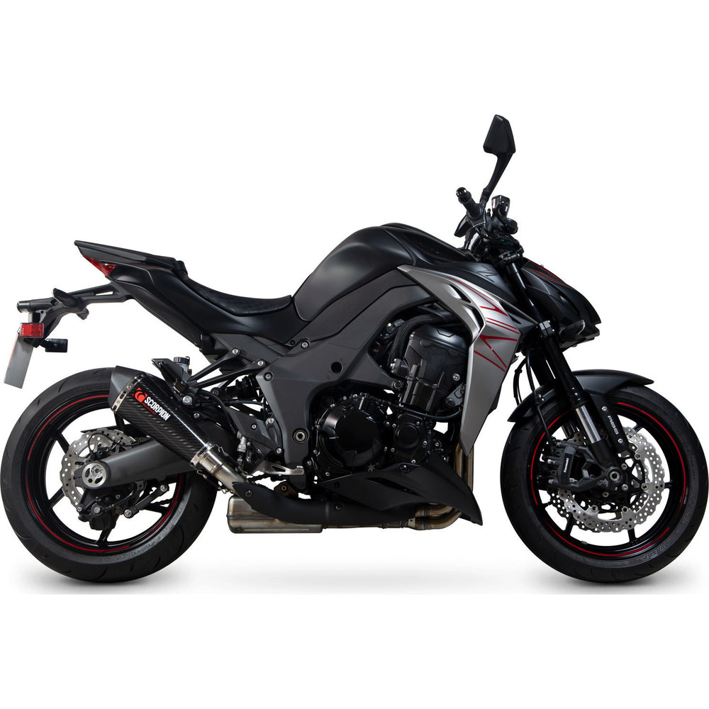 Scorpion Serket Taper Satin Titanium Slip-On Exhaust (Pair) For Kawasaki Z1000 2017-2020