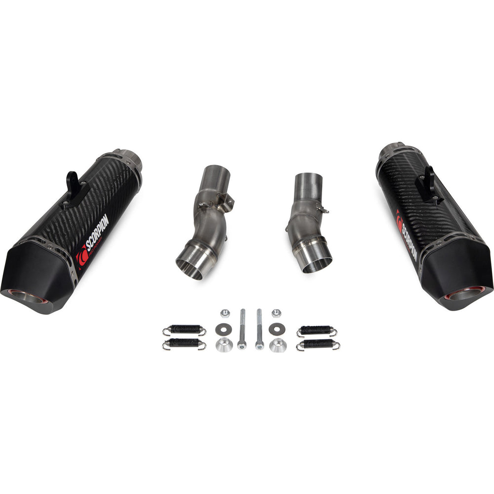 Scorpion Serket Taper Satin Titanium Slip-On Exhaust (Pair) For Kawasaki Z1000 2017-2020