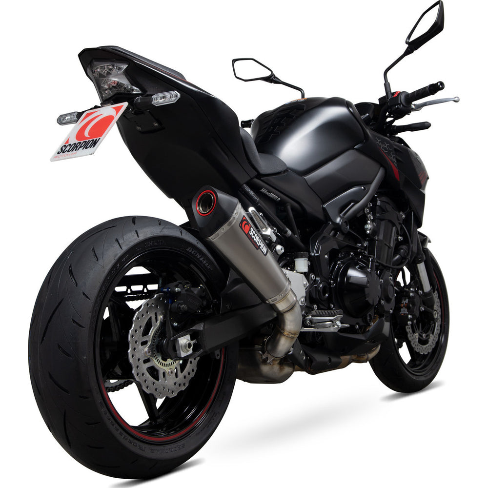 Scorpion Serket Taper Satin Titanium Slip-On Exhaust For Kawasaki Z900 (Euro 5) 2020-2024
