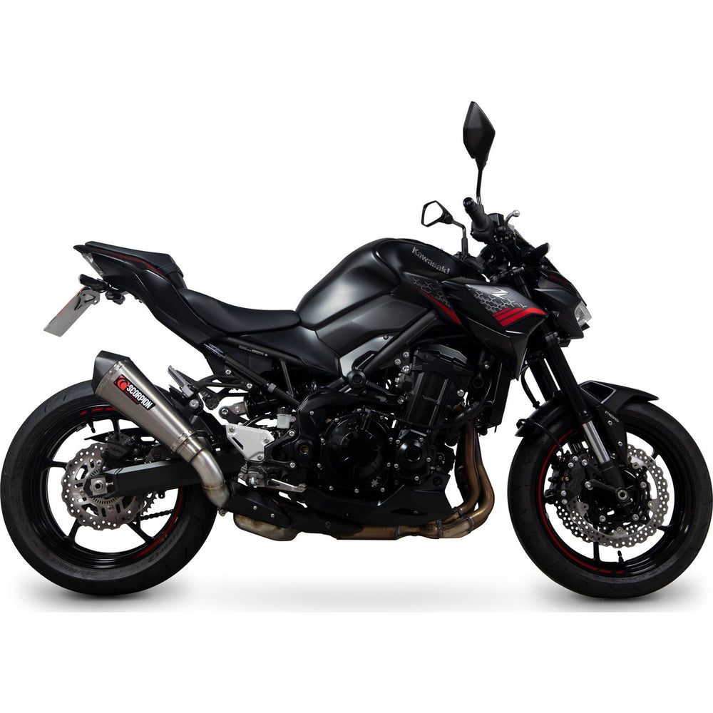 Scorpion Serket Taper Satin Titanium Slip-On Exhaust For Kawasaki Z900 (Euro 5) 2020-2024