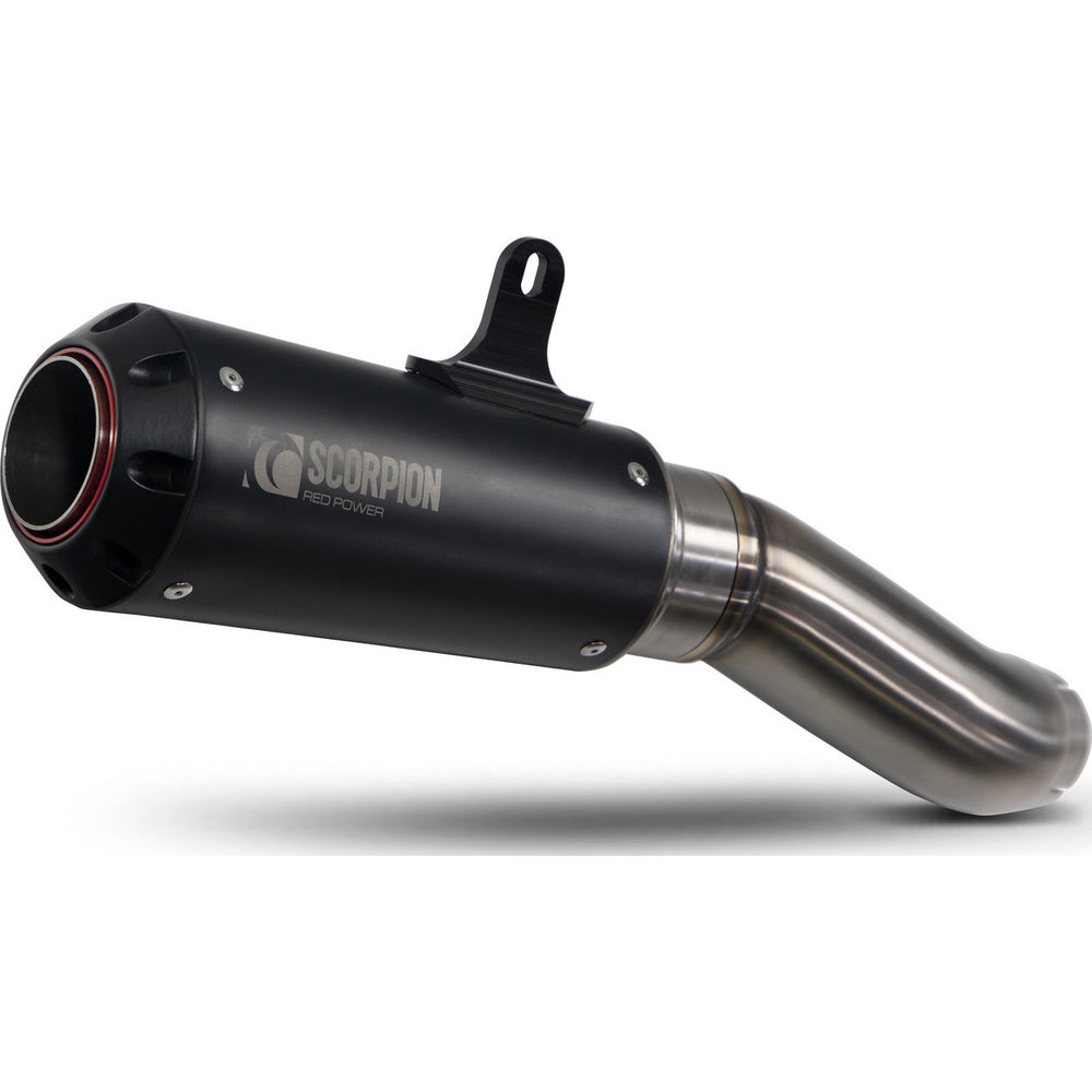 Scorpion Red Power Black Ceramic Slip-On Exhaust For Kawasaki Z H2 2020-2025