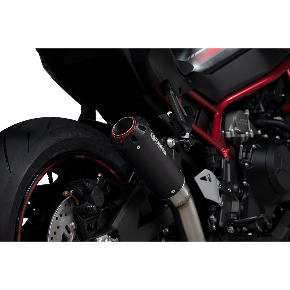Scorpion Red Power Black Ceramic Slip-On Exhaust For Kawasaki Z H2 2020-2025