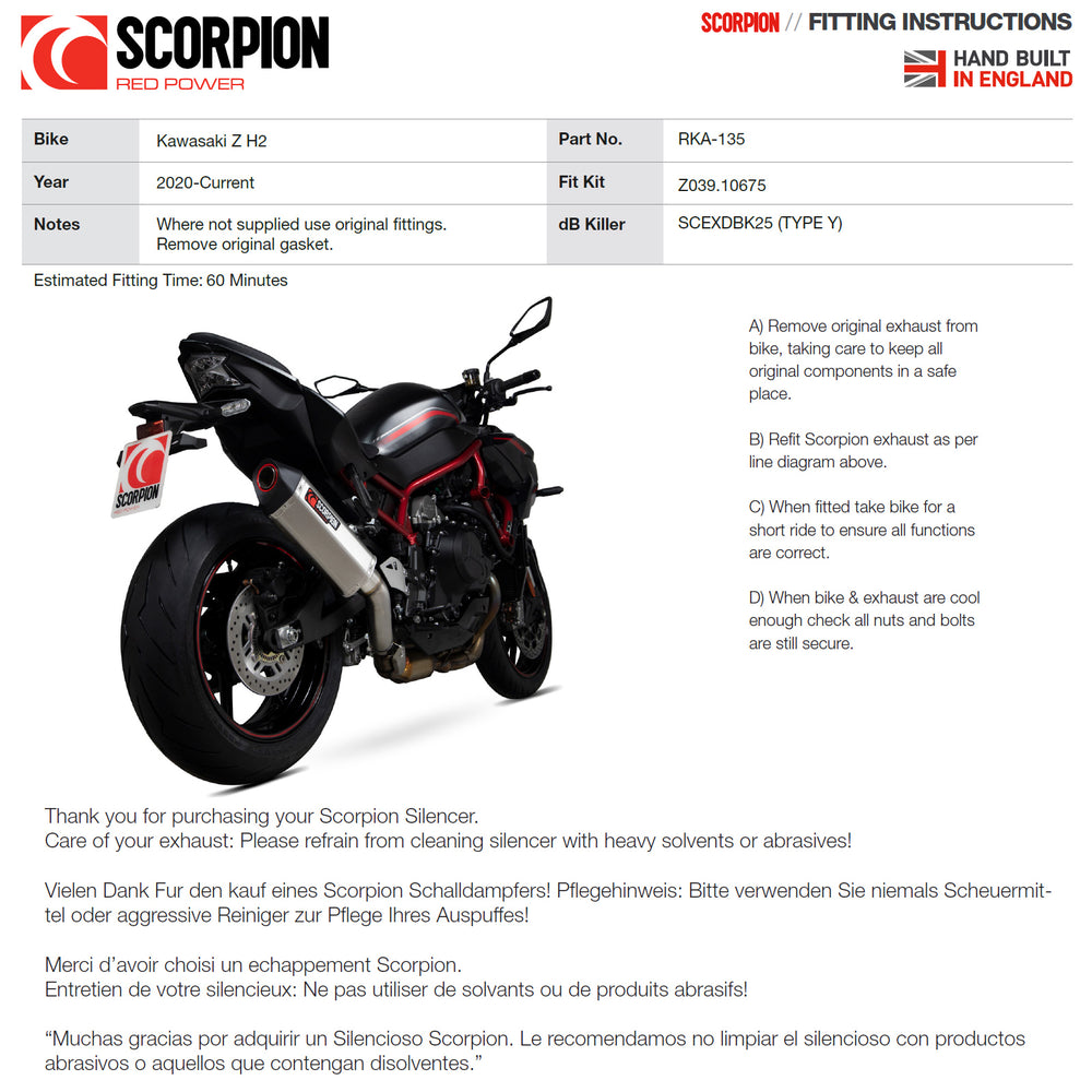 Scorpion Serket Taper Stainless Steel Slip-On Exhaust - Kawasaki Z H2 2020 - 2021