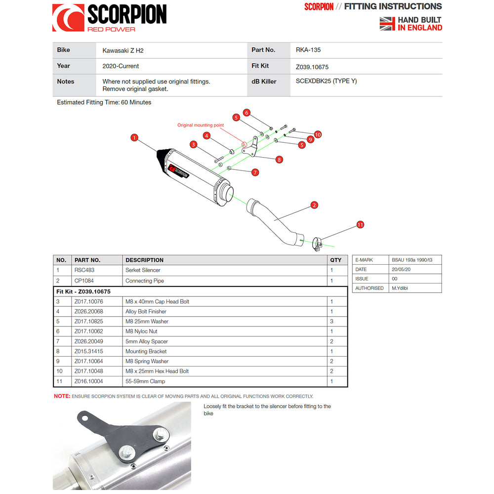 Scorpion Serket Taper Stainless Steel Slip-On Exhaust - Kawasaki Z H2 2020 - 2021