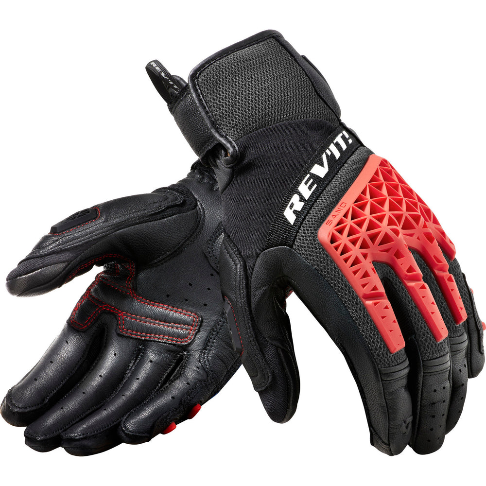 Rev It Sand 4 Leather Motorcycle Gloves 3XL Black Red