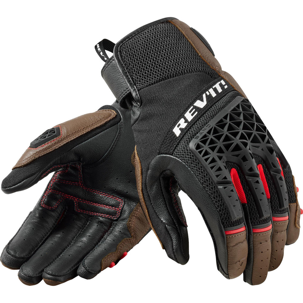Rev It Sand 4 Leather Motorcycle Gloves XXL Brown Black