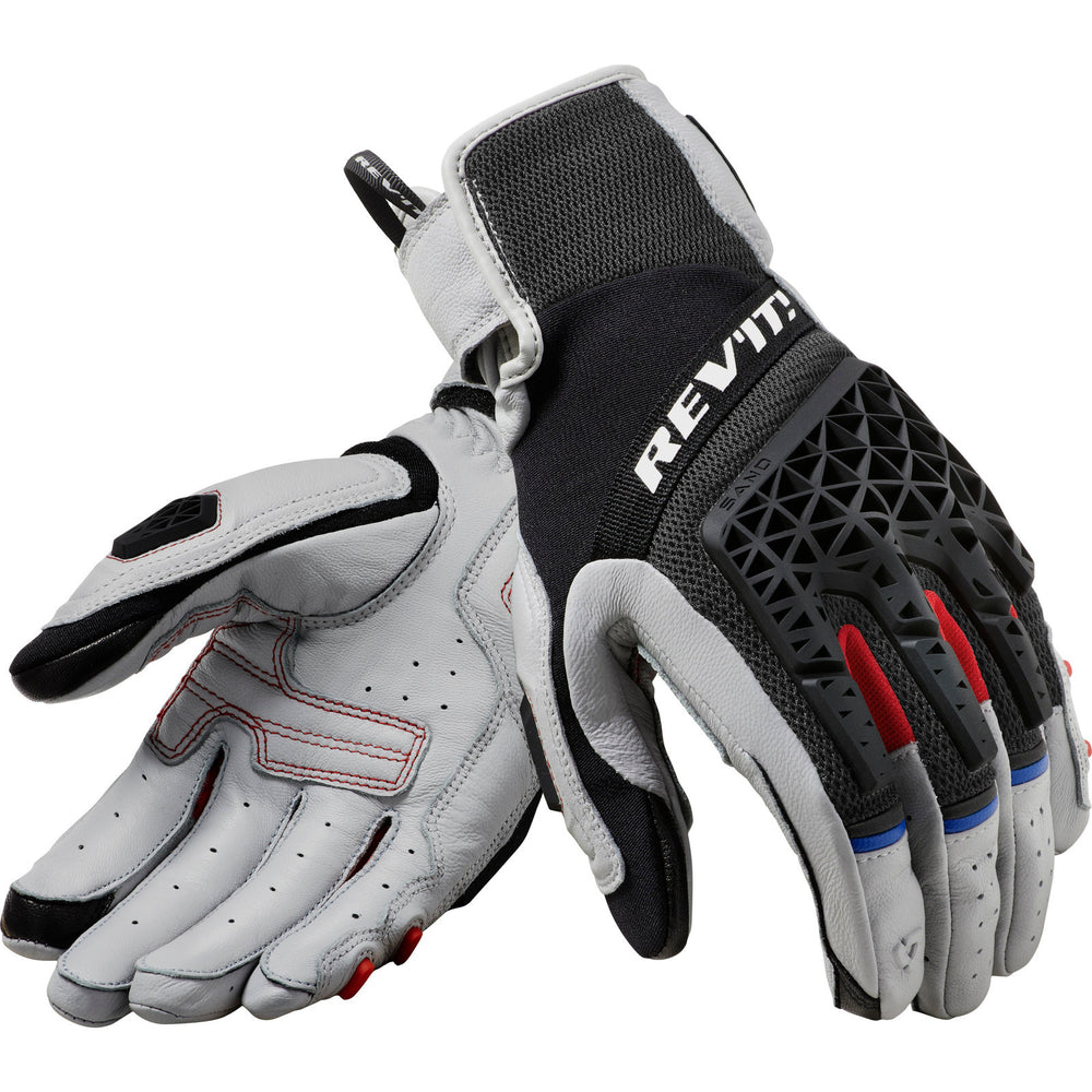 Rev It Sand 4 Leather Motorcycle Gloves 4XL Light Grey Black