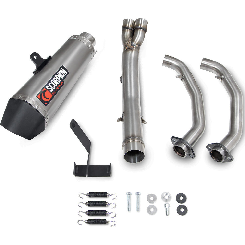 Scorpion Serket Taper Full System Satin Titanium Exhaust - Kawasaki Z650 2017 - 2021