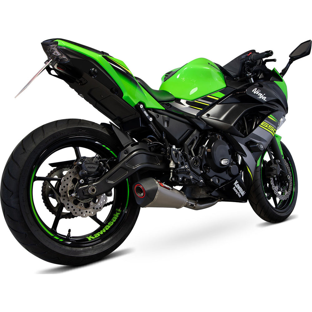 Scorpion Serket Taper Full System Satin Titanium Exhaust - Kawasaki Ninja 650 2017 - 2021