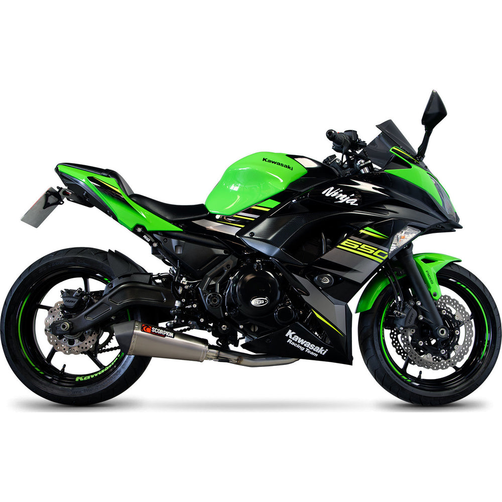Scorpion Serket Taper Full System Satin Titanium Exhaust - Kawasaki Ninja 650 2017 - 2021