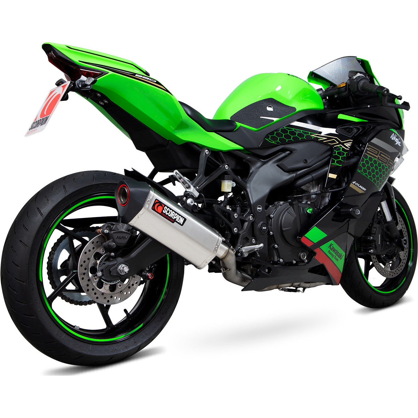 a Scorpion Serket Parallel Full System Stainless Exhaust-Kawasaki