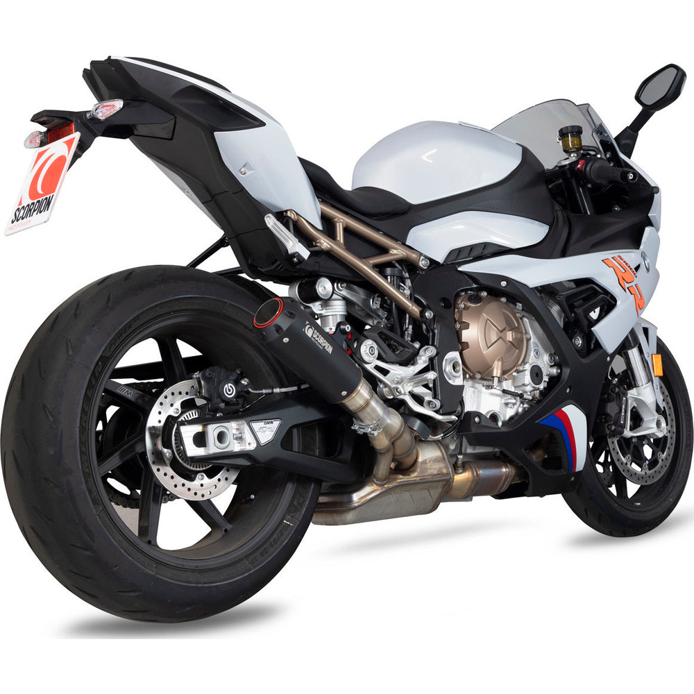 Scorpion Red Power Black Ceramic Slip-On Exhaust For BMW S1000 RR 2019-2024
