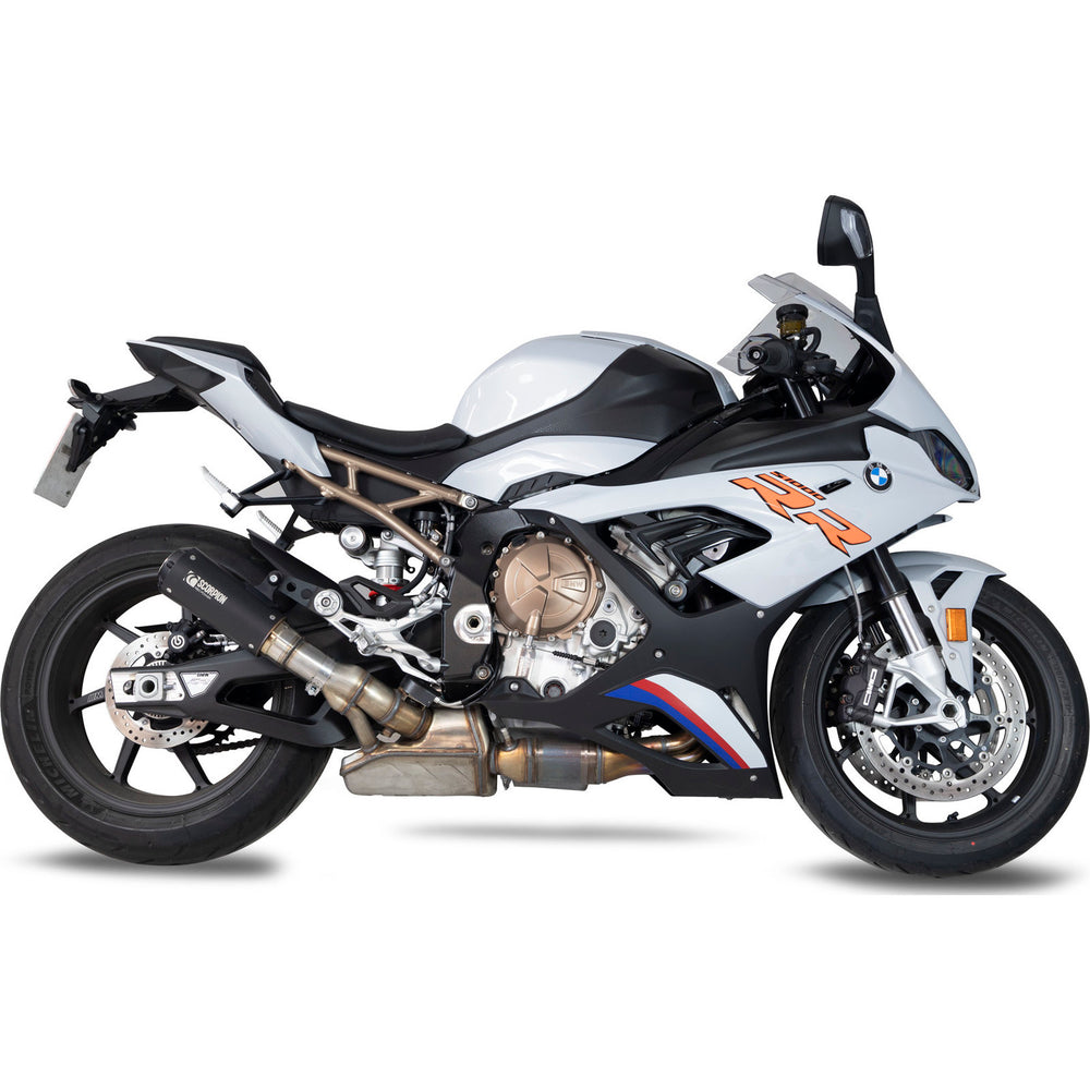 Scorpion Red Power Black Ceramic Slip-On Exhaust For BMW S1000 RR 2019-2024