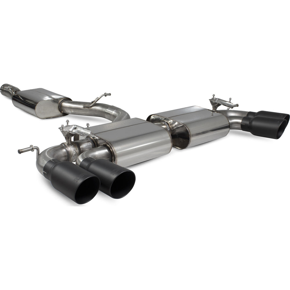 Scorpion Car Exhaust GPF-Back System (Resonated) (Valved) Black Daytona - VW Golf R MK8 GPF Model 2021 - 2022