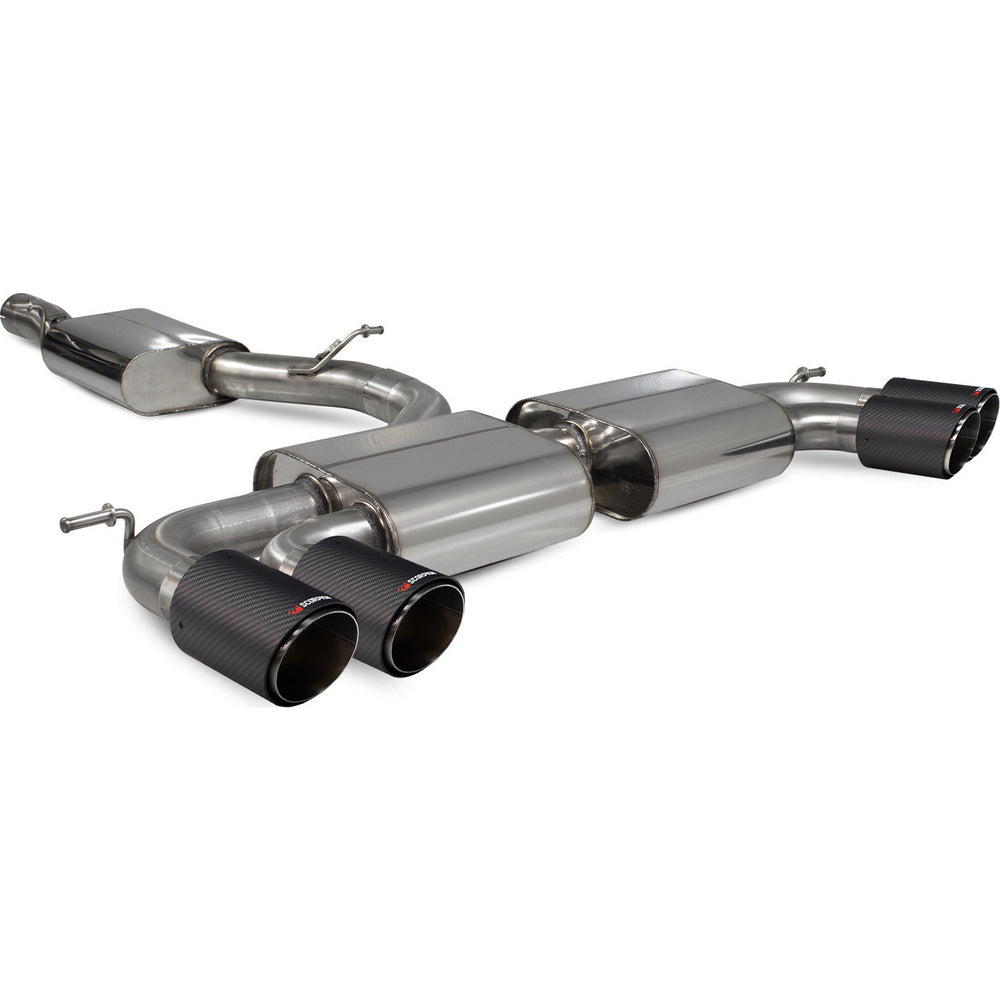 Scorpion Car Exhaust GPF-Back System (Resonated) (Non-Valved) Carbon Ascar - VW Golf R MK8 GPF Model 2021 - 2022