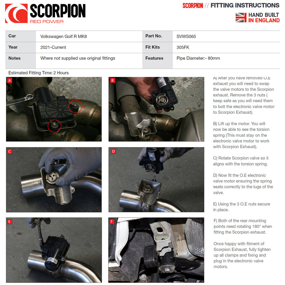 Scorpion Car Exhaust GPF-Back System (Non-Resonated) (E Valves) Daytona - VW Golf R MK8 GPF Model 2021-2022