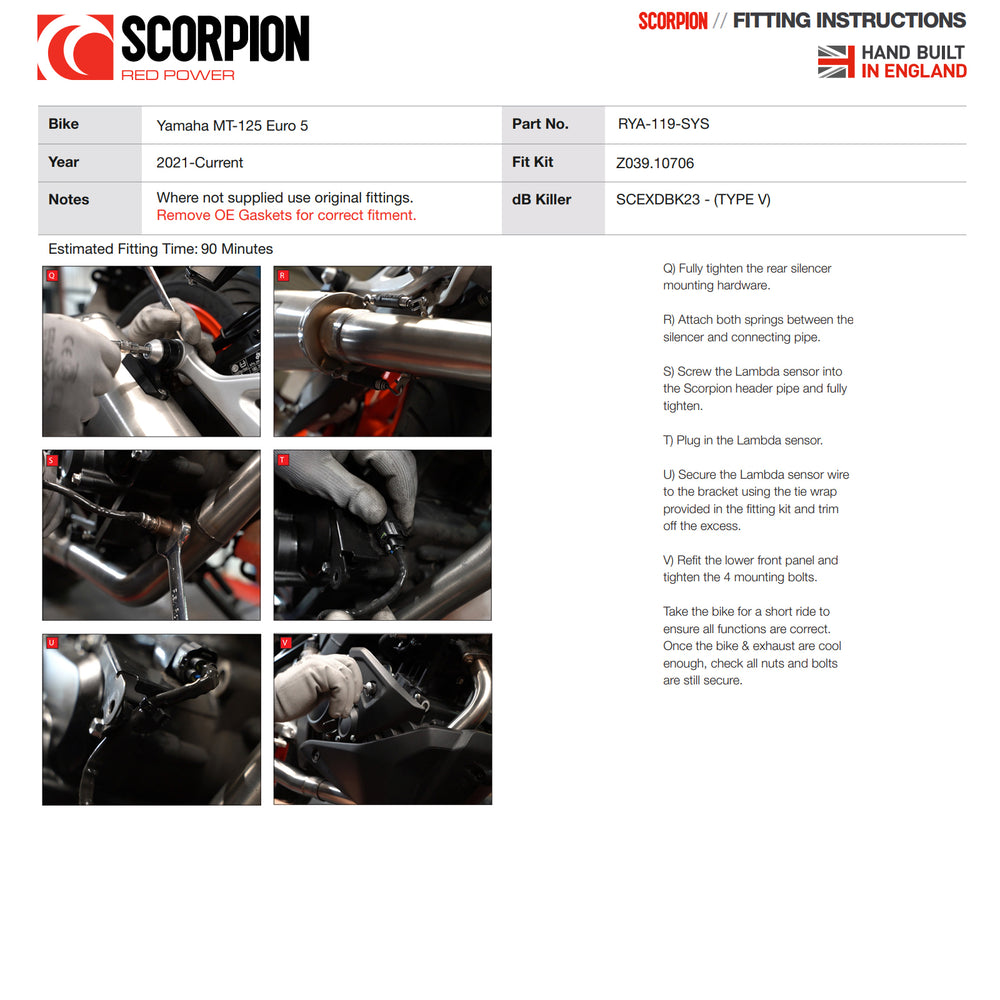 Scorpion Serket Taper Full System Stainless Exhaust - Yamaha MT-125 (Euro 5) 2021 - 2023