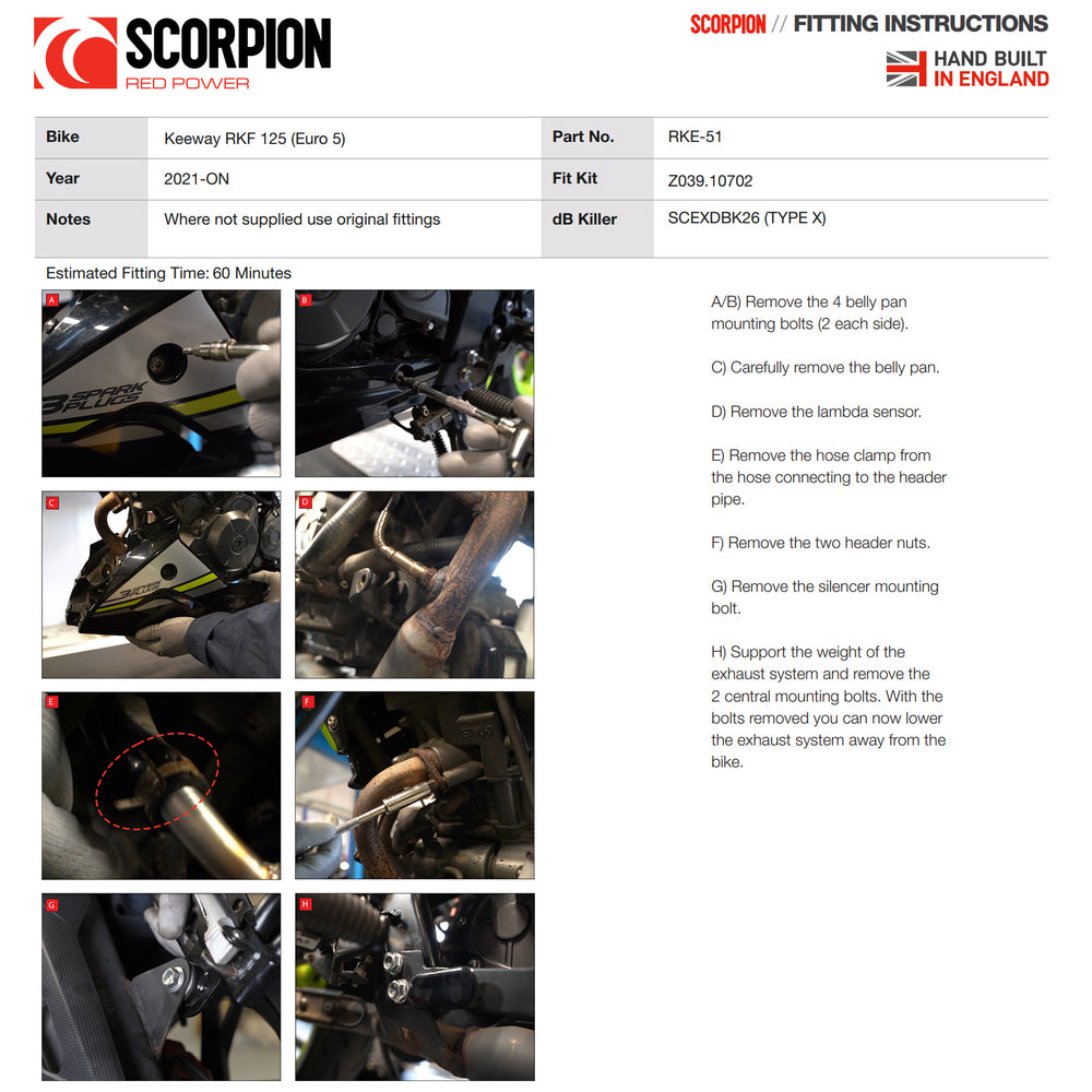 Scorpion Serket Taper Full System Carbon Fibre Exhaust - Keeway RKF-125 (Euro 5) 2021 - 2022