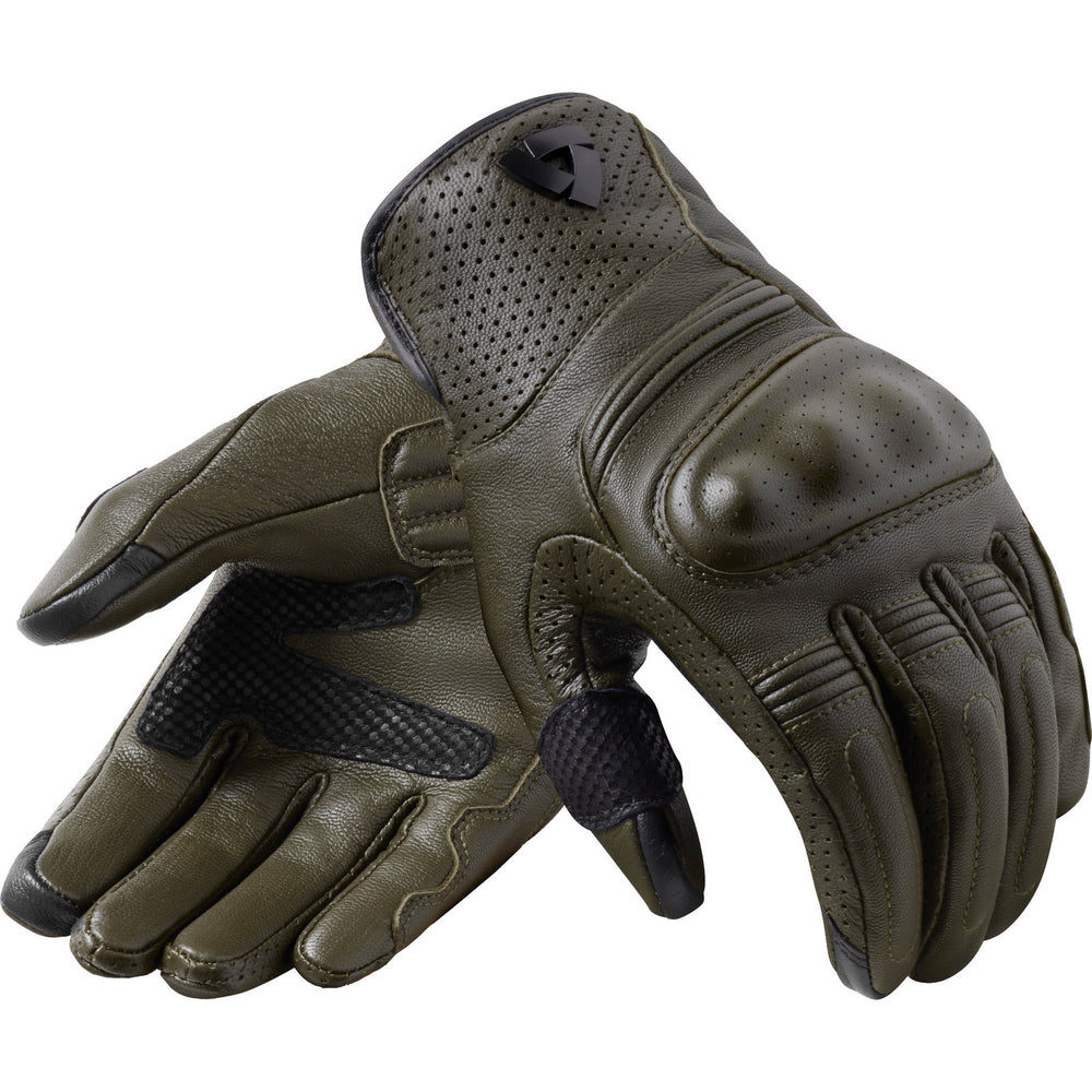 Rev It Monster 3 Leather Motorcycle Gloves XXL Dark Green