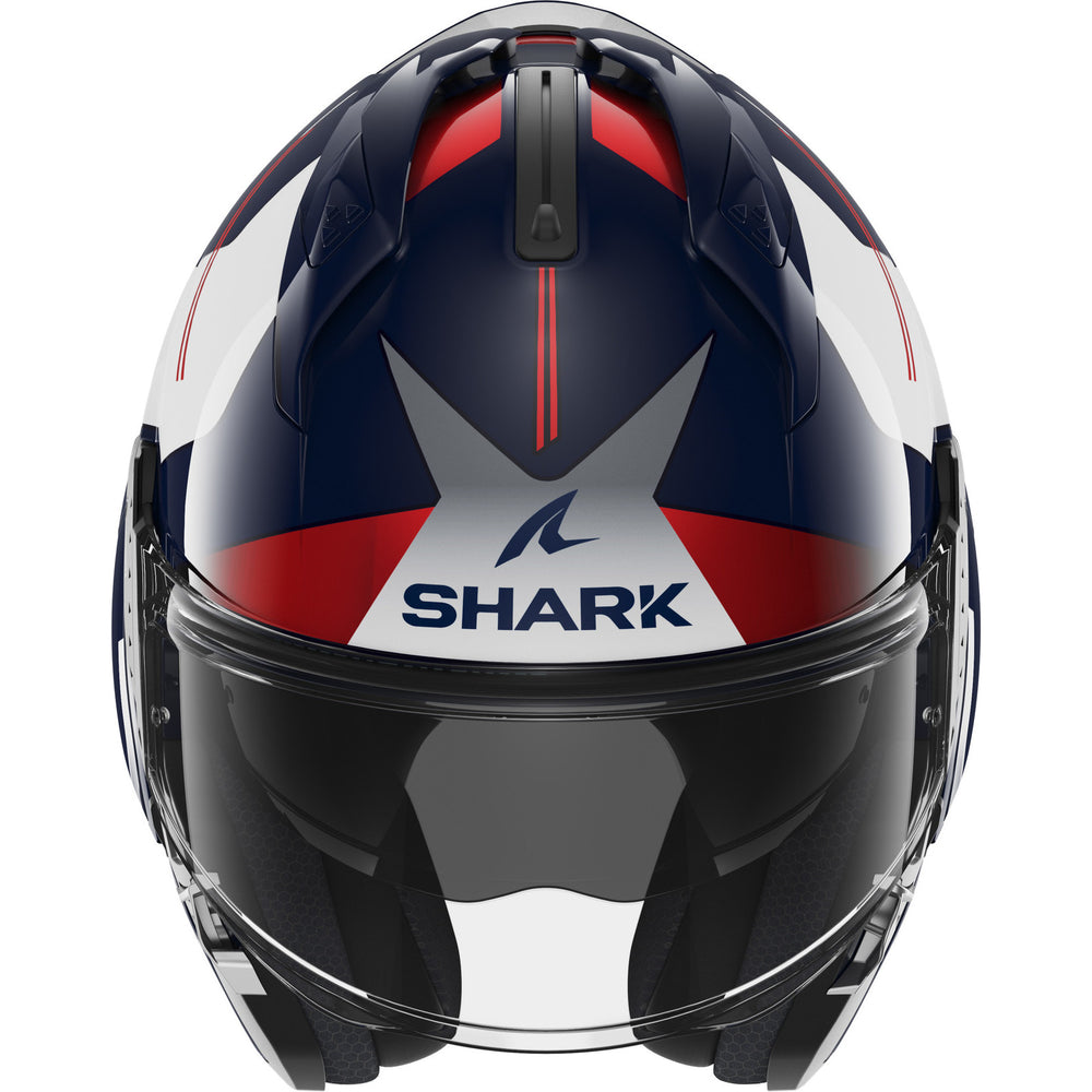 Shark Evo-GT Tekline Black Anthracite Red Flip Front Motorcycle Helmet & Visor