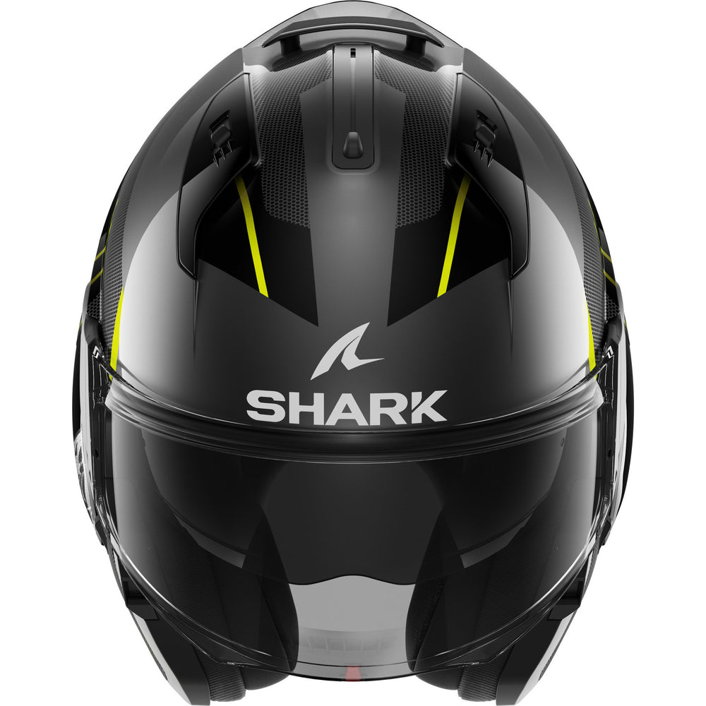 Shark Evo-ES Kryd Anthracite Black Yellow Flip Front Motorcycle Helmet & Visor