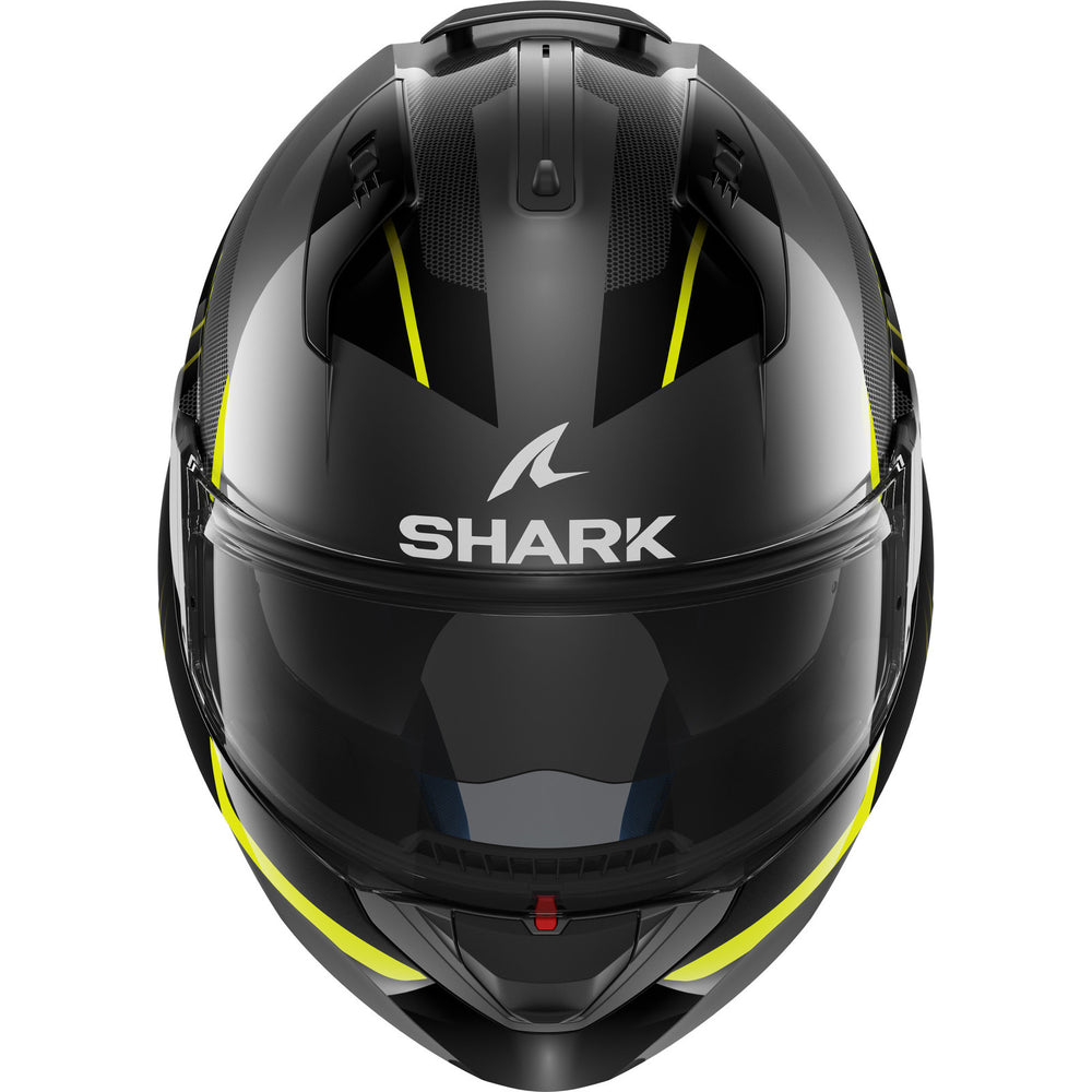Shark Evo-ES Kryd Anthracite Black Yellow Flip Front Motorcycle Helmet & Visor