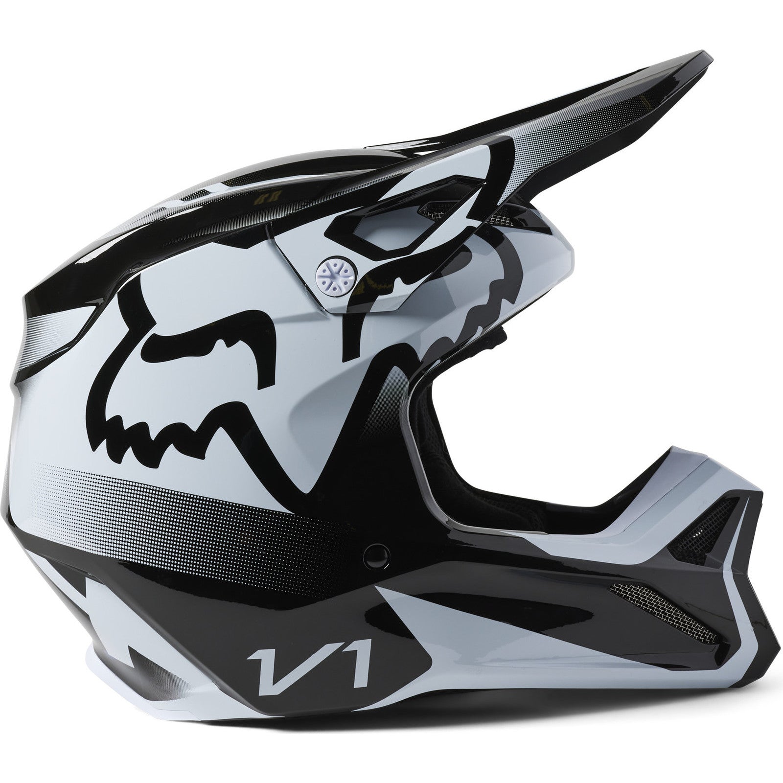 Fox Racing 2023 V1 Leed Black White Motocross Helmet – Ghostbikes