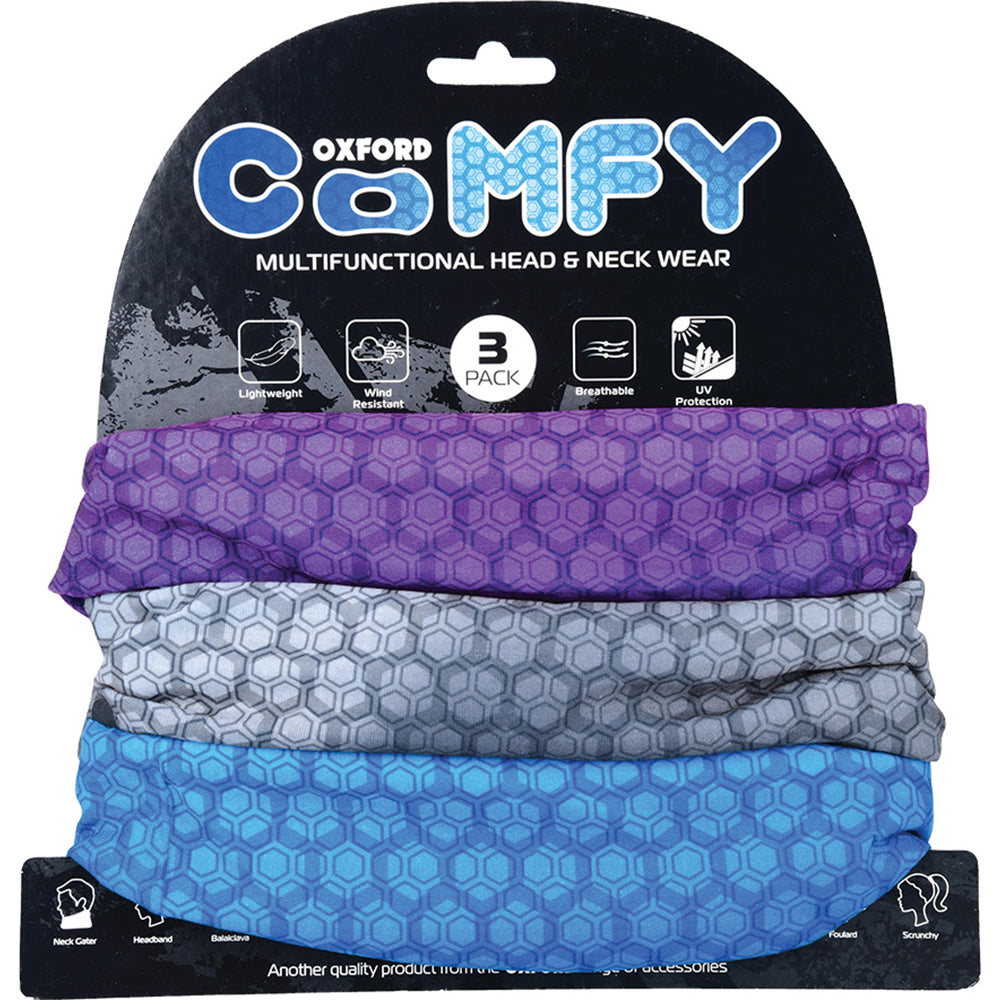 Oxford Comfy Prismatic Neck Tube 3 Pack (NW144)
