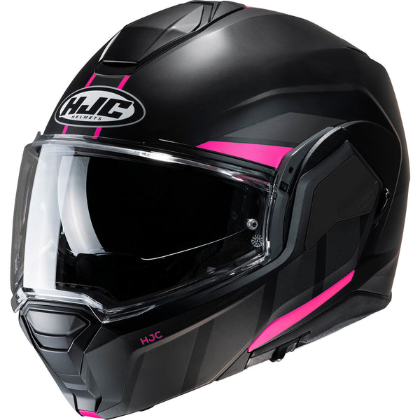 HJC i100 Beis Ladies Flip Front Pink Motorcycle Helmet (Pink / 54-55cm