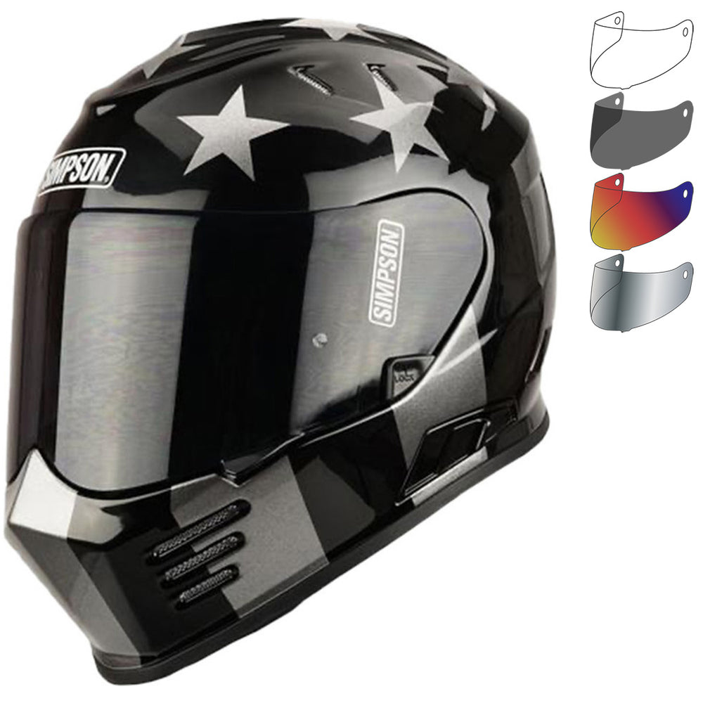 Simpson Venom Subdued Motorcycle Helmet & Visor β Ghostbikes
