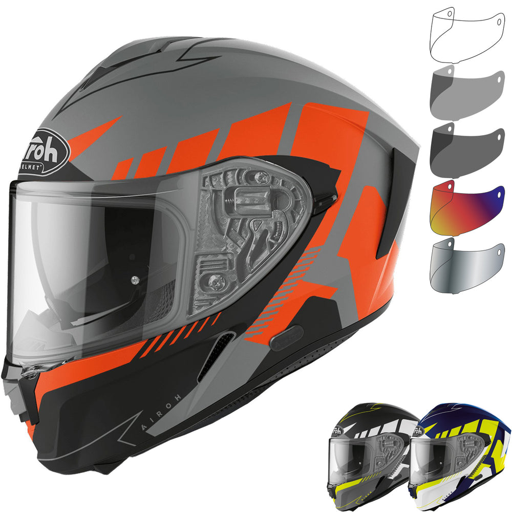 airoh fighter helmet Airoh Spark Rise Motorcycle Helmet & Visor – Ghostbikes