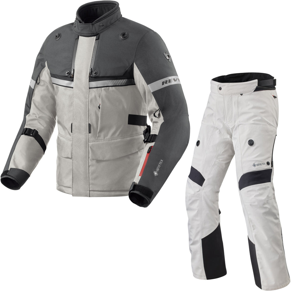 Rev It Poseidon Gore-Tex Motorcycle Jacket Trousers Silver