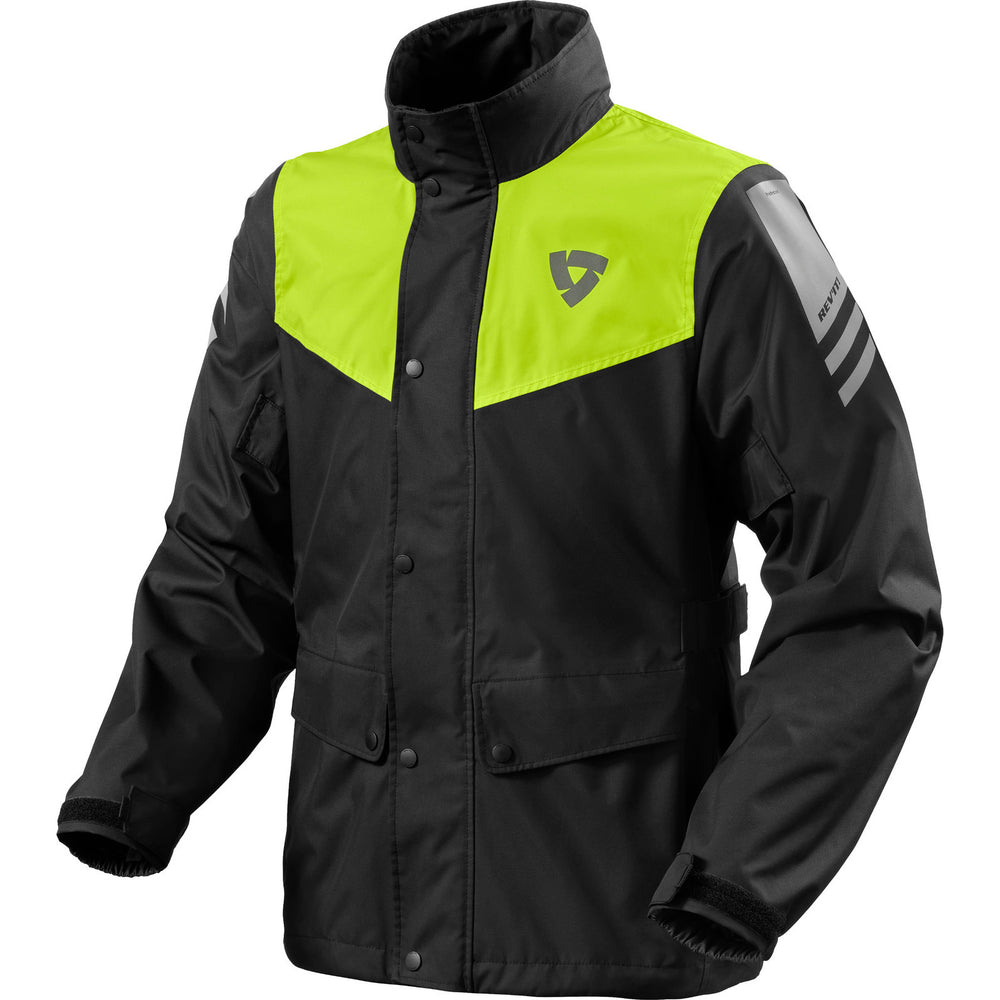 Rev It Nitric 4 H2O Motorcycle Rain Jacket S Black Neon Yellow