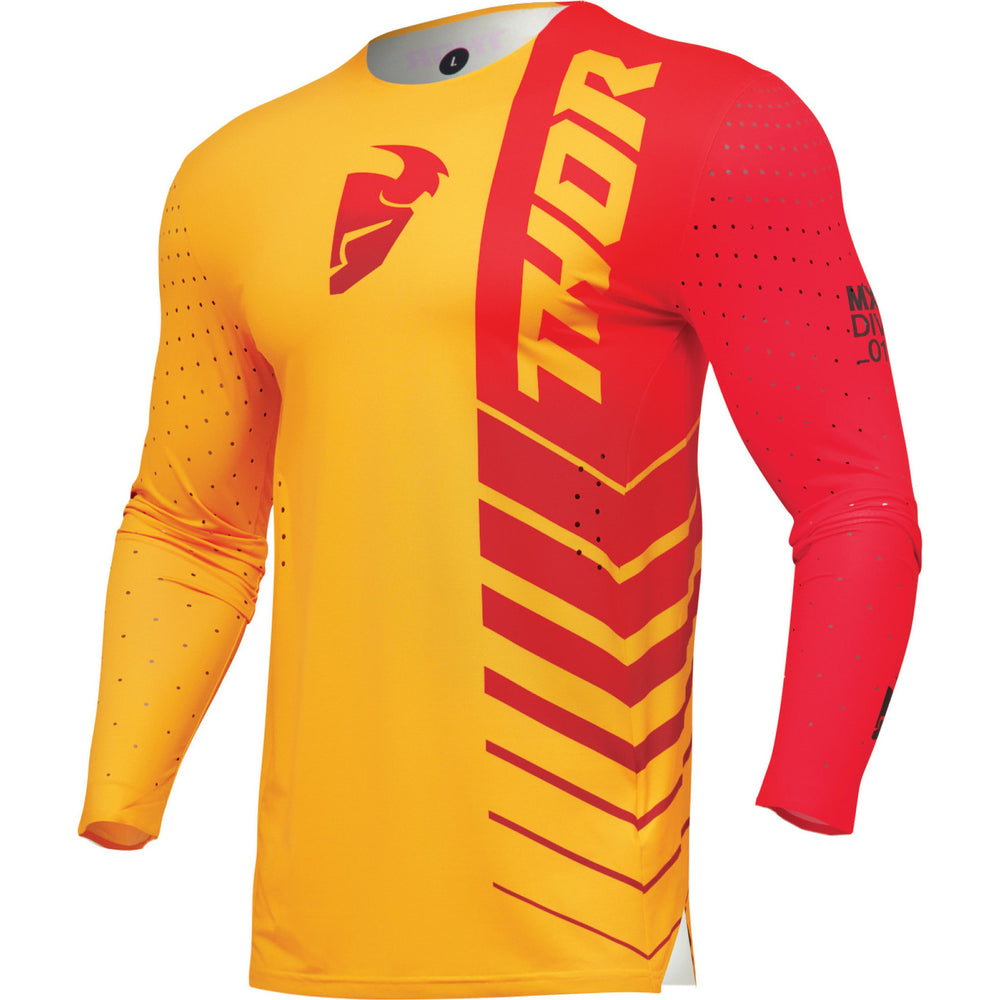 Thor Prime Analog 2024 Motocross Jersey & Pants Lemon Red Kit
