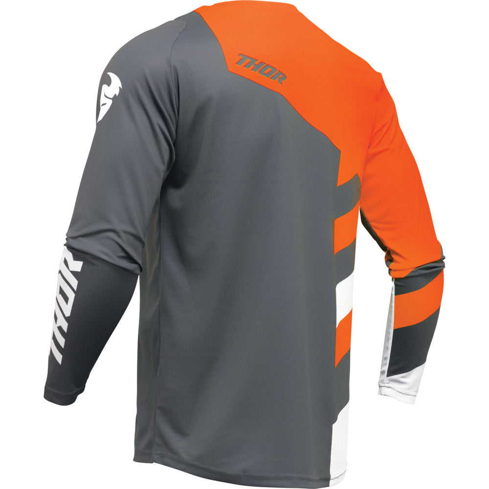 Thor Sector Checker 2024 Youth Motocross Jersey & Pants Charcoal Orange Kit