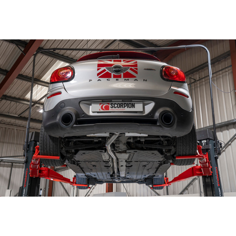 Scorpion Car Exhaust Cat-Back System (Non-Resonated) Twin 100mm Black Ceramic Daytona for Mini Countryman R60 & Paceman R61 Cooper S All4 2010 - 2016