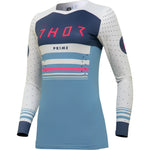 Thor Prime Blaze 2024 Ladies Motocross Jersey & Pants Blue Steel Vintage White Kit