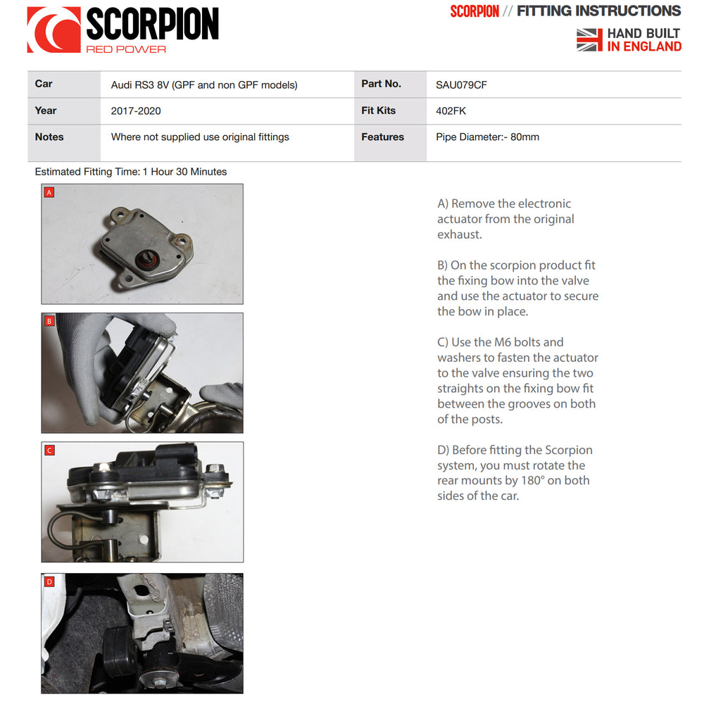 Scorpion Exhaust GPF-Back System (Resonated, Valved) Twin Carbon Ascari Evo - Audi RS3 8V Facelift (GPF & Non-GPF Models) 2017 - 2020
