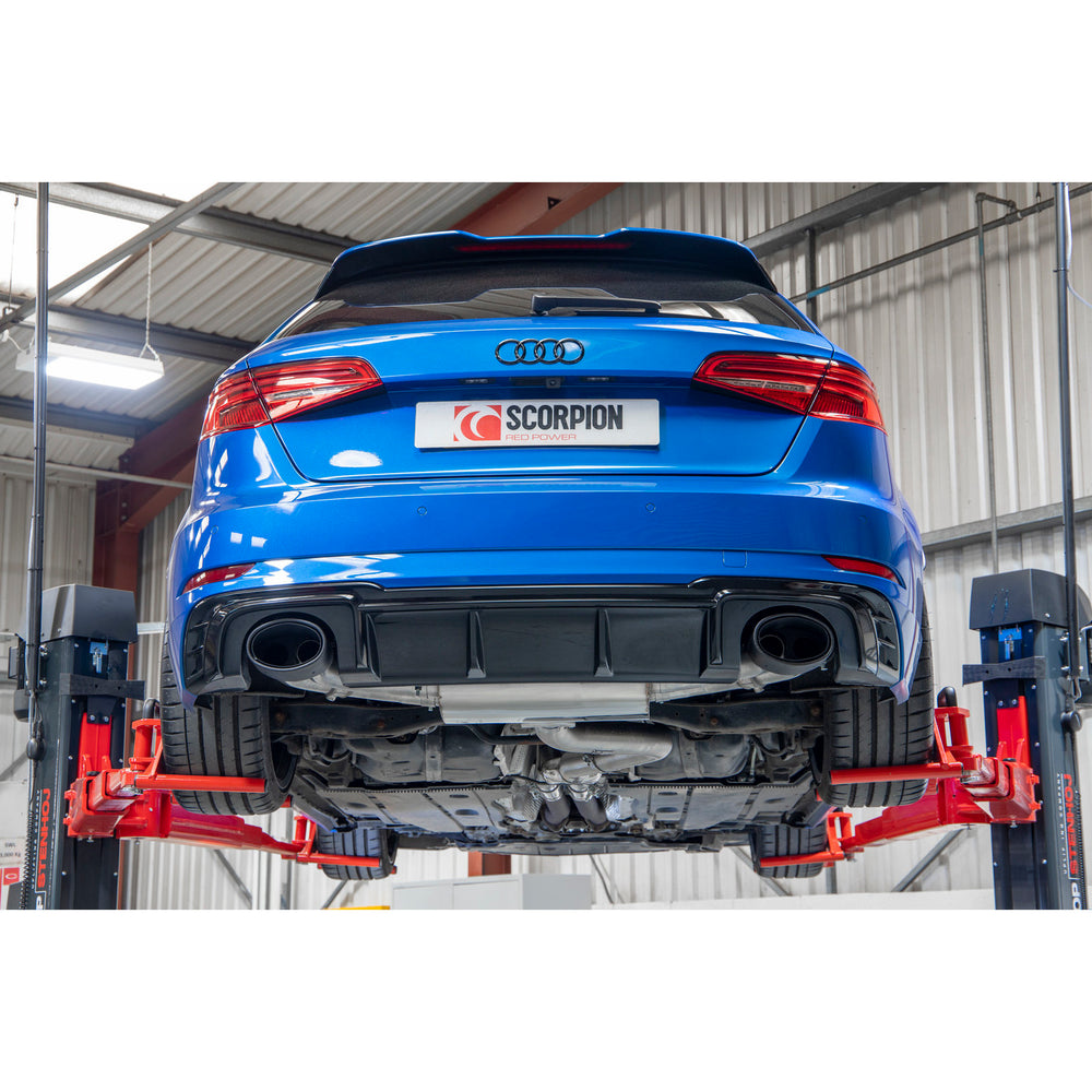Scorpion Exhaust GPF-Back System (Non-Resonated, Valved) Twin Carbon Ascari Evo - Audi RS3 8V Facelift (GPF Model) 2017 - 2020