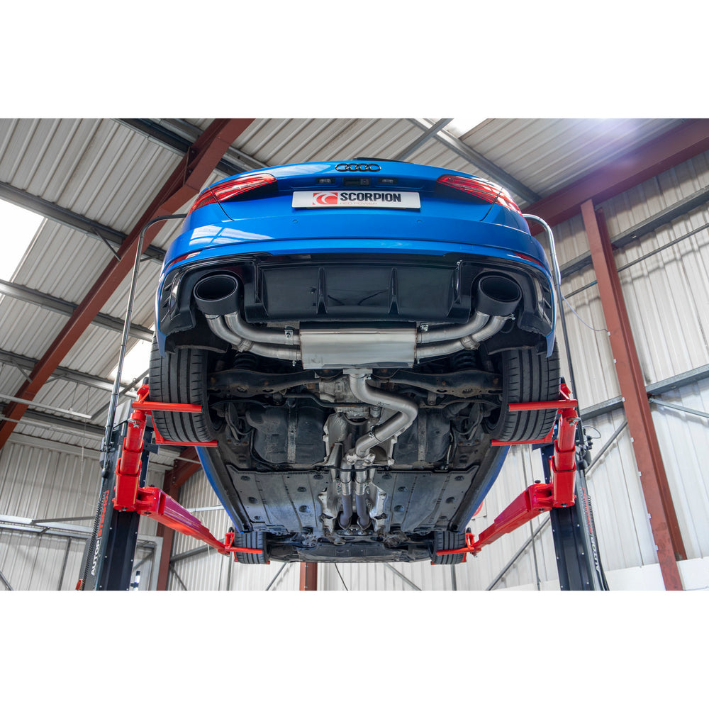 Scorpion Exhaust GPF-Back System (Non-Resonated, Valved) Twin Carbon Ascari Evo - Audi RS3 8V Facelift (GPF Model) 2017 - 2020