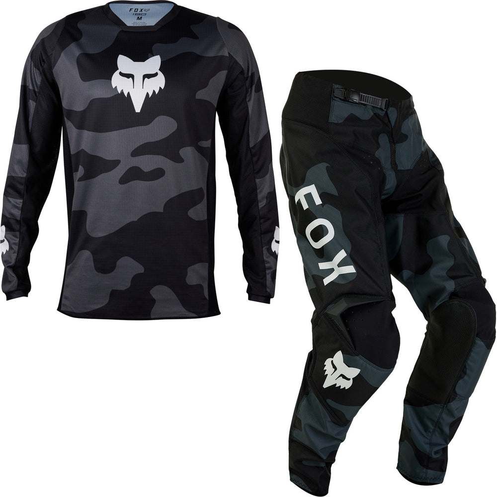 Fox Racing 2024 180 BNKR Motocross Jersey & Pants Black Camo Kit