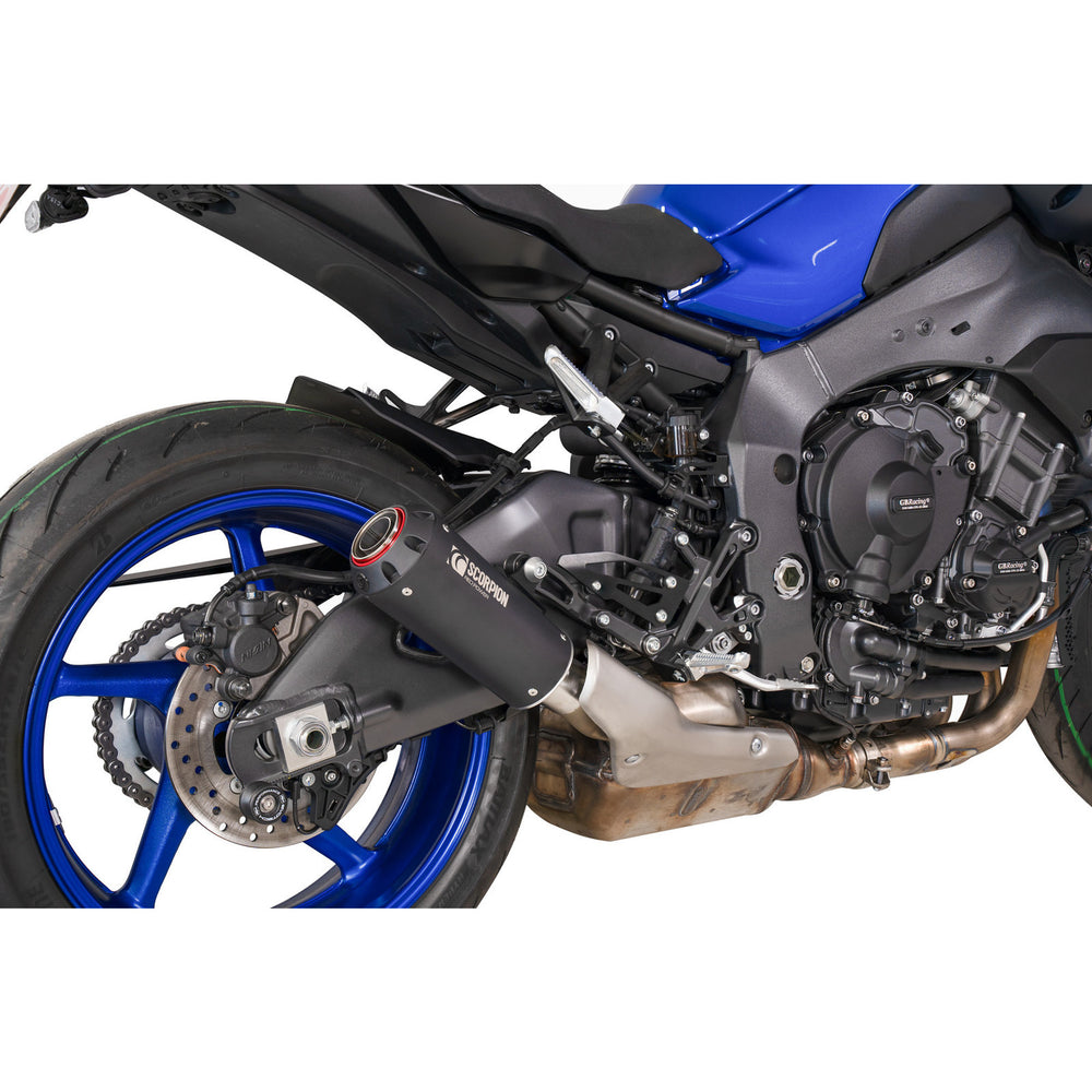 Scorpion Red Power Black Ceramic Slip-On Exhaust For Yamaha MT-10 2022-2025