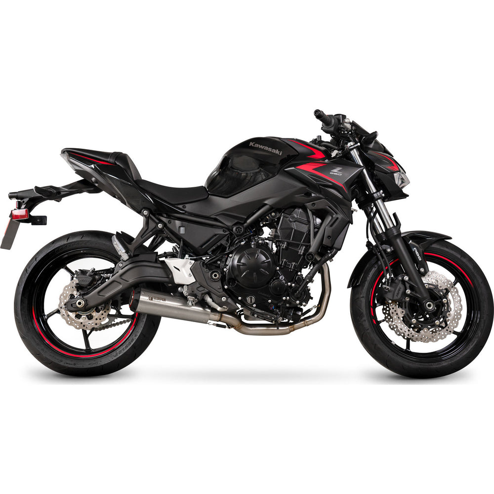 Scorpion Red Power Full System Stainless Steel Exhaust for Kawasaki Z650 2020 - 2023