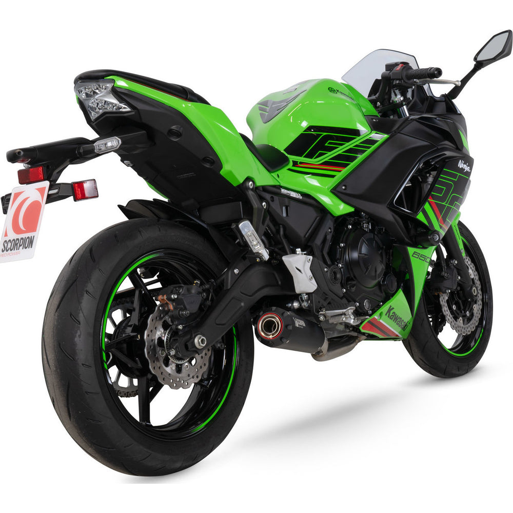 Scorpion Red Power Full System Black Ceramic Exhaust for Kawasaki Ninja 650 2023